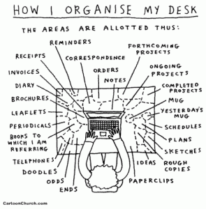 We Know Office » Messy-desk-cartoon-295×300